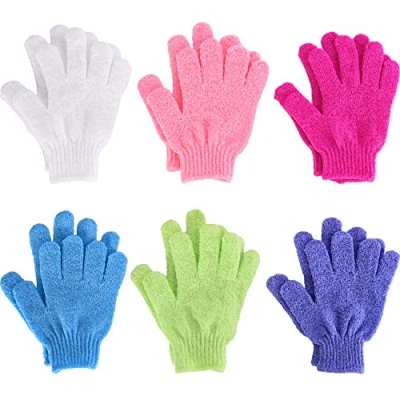 Image de Gants Exfoliants de Double Face Corps Gant Gommage Scrubs pour Douche, 6 Couleurs