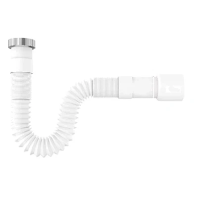 Image de Tuyau d&#039;évacuation jolly lavabo cuisine 1&#039;&#039; 1/4 1/2 sortie 32 40 mm flexible avec virole en métal + joint longueur cm max 77 pvc (1&#039;&#039; mm)
