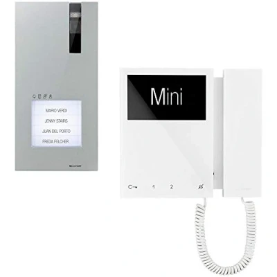 Image de Comelit 8461M Kit visiophone pour 1 Appartement, avec Platine de Rue Quadra et Moniteur Mini, système Simplebus