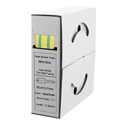Image de Offgridtec Gaine thermorétractable 5 m 25,4 mm &gt; 12,7 jaune/vert Boîte distributrice pour atelier automobile