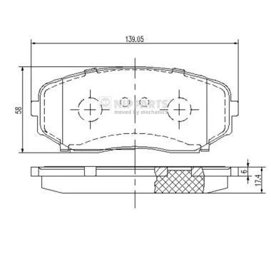 Image de Kit de plaquettes frein, frein à disque NIPPARTS N3603070