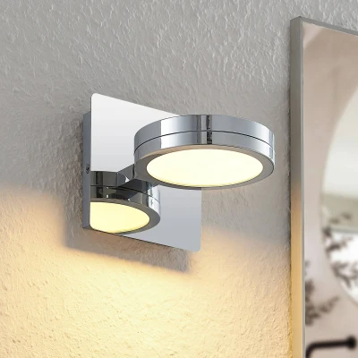 Image de Lindby Applique Murale Skrolla (Moderne) en Argent Métal e. a. pour salle de bain (1 lampe,à GX53), Luminaire bain, Lampe WC