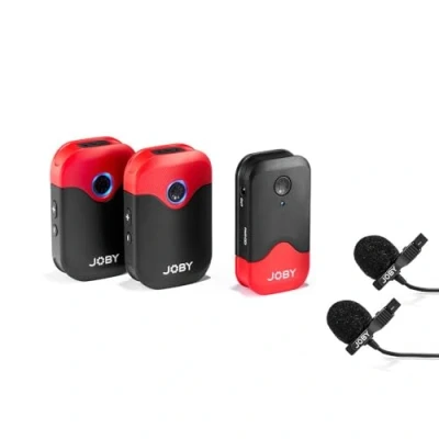 Image de JOBY Wavo AIR Système de Micros sans Fil 2,4 GHz avec 2 Transmetteurs et Fixation Modulaire pour Vloguer, Réaliser des Vidéos Interviews Smartphone ou Appareil Photo