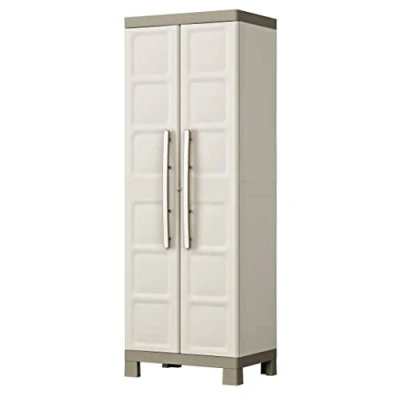 Image de Keter Armoire Utilitaire Excellence de Rangement en Résine Multifonctions Étagères Modulables, Pieds Surélevés Cuisine, Garage, Atelier, Placard 68 x 39 182 cm Sable/Terre