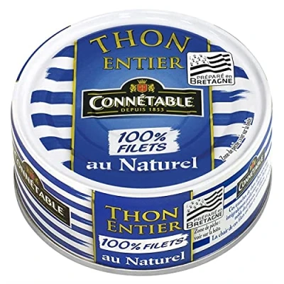Image de CONNETABLE Thon Albacore Entier Au Naturel 100% Filets 112G Lot De 4