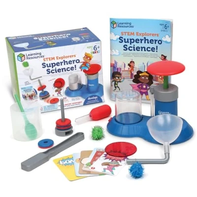 Image de Learning Resources STEM Explorers Superhéros de la Science, kit Scientifique Mixte, Comprend 10 expériences, dès 6 Ans, LER9310, Multi