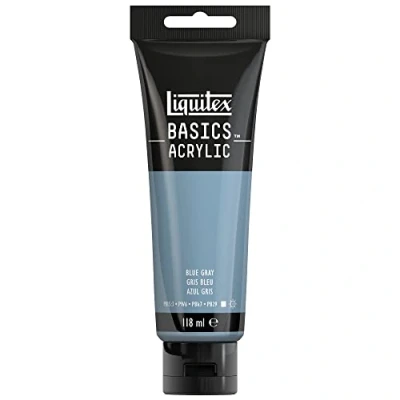 Image de Liquitex 8870081 Basics peinture acrylique, artistique monopigmentée, résistante à la lumière, qualité archive, finition satinée, tube de 118 ml Gris Bleu