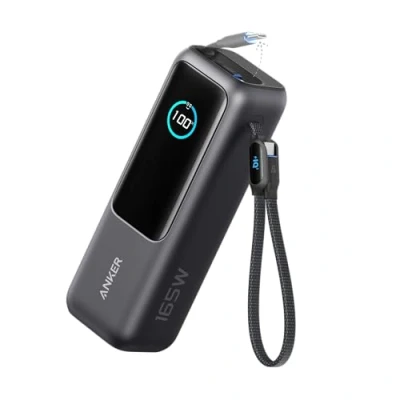 Image de Anker Power Bank pour ordinateurs portables Batterie Externe, chargeur 25000mAh 3 ports USB C 100W plusieurs appareils, câble intégré+câble rétractable, iPhone16/15, MacBook, Samsung et plus