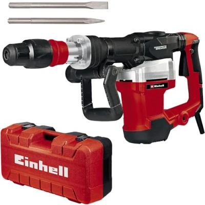 Image de Einhell Marteau démolisseur TE DH 32 (1 500 W, force de frappe J, mandrin SDS max, poignée principale anti vibration + revêtement souple Softgrip, vendu avec pointeau et burin plat E box)