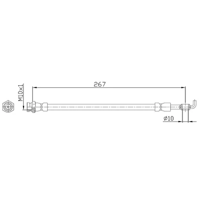 Image de METZGER 4112230 Flexible De Frein 267 F10x1 MAZDA: 6 Berline, 5 portes, Break