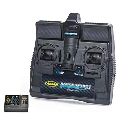 Image de Carson 500500084 FS Reflex Stick Pro 3.1 2.4G 2 canaux Accessoires de véhicule, Compatible pour Kits, modélisme, y Compris récepteur, RC, télécommande 4 GHz, Noir, Grand