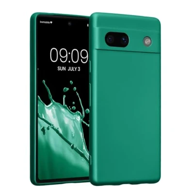 Image de kwmobile Housse Compatible avec Google Pixel 7a Coque de téléphone Protection Souple en TPU Vert métallique