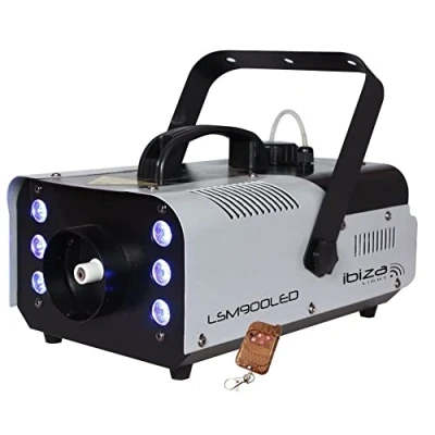 Image de Ibiza LSM900LED Machine à fumée de 900W avec LEDs RVB intégrées et contrôle par DMX télécommande Noir