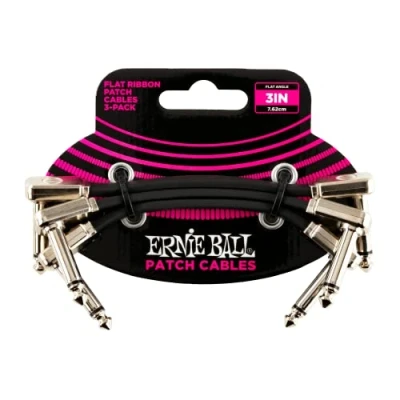 Image de Ernie Ball Jeu de 3 câbles raccordement plats Ribbon, 7,6 cm