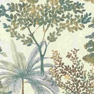 Image de Rasch Symphony 867329 Papier peint intissé avec différents arbres en jaune, vert, marron et blanc, 10,05 x 0,53 m (L l)