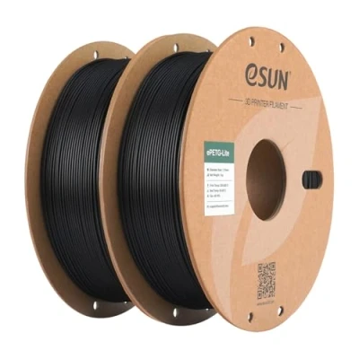 Image de eSUN PETG Filament 1.75mm, Haute Résistance, 1KG par Bobine, 2 Bobines pour Imprimantes 3D,Noir+Noir