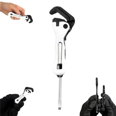 Image de Lyoveu Micro Stubby Wrench,The Stubby, Self Adjusting Wrench, Pipe Vise Wrench,Portable Multifunctional 2 in 1 Wrench Tool for Tight Spaces