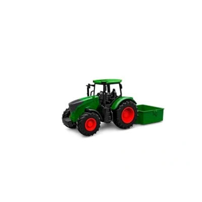 Image de Kids Globe Roue Libre Tracteur avec Benne (Longueur : 27,5 cm, Bulldog pour Enfants à partir de 3 Ans, Vert, véhicule agricole, remorqueur) 540473