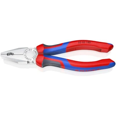 Image de Knipex Pince universelle chromée, avec gaines bi matière 180 mm (carte LS/blister) 03 05 SB