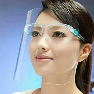 Image de KAV® Visière de protection intégrale avec cadre lunettes Visières d&#039;affaires confortables noir Exclusif transparent pour les entreprises Vendeur britannique (12, transparent)