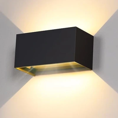 Image de Kingwei 20W Applique Murale Interieur Exterieur 3000K Blanc Chaud avec Angle de Faisceau Réglable Lampe Etanche IP65 Appliques Murales LED Noire pour Salon Chambre