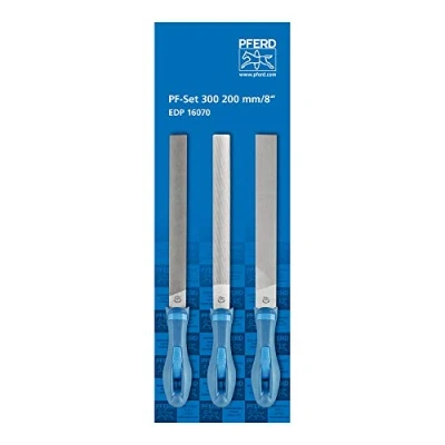 Image de PFERD Assortiment de limes dans un carton d’emballage protecteur, 3 limes, 200 mm, 11202300 pour combiner rendement d’enlèvement matière élevé et grande durabilité ainsi que l’affûtage