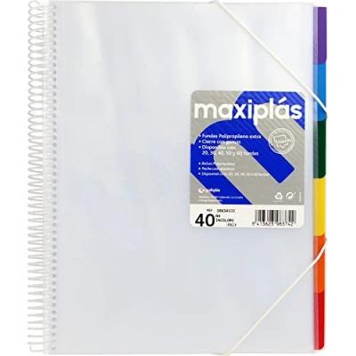 Image de Grafoplas 39834100 Classeur de 40 pochettes, A4, intercalaires, transparent