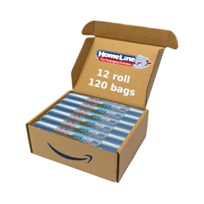 Image de HOME LINE 120 Sacs poubelle 110 litres 70 x cm avec attaches, anti goutte et ultra résistants pour collecte différenciée Couleur bleue