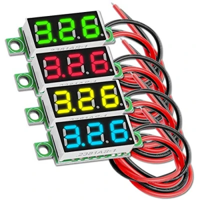 Image de AZDelivery 5X 0.28 inch Mini Digital Voltmeter avec 7 Segment LED Display 2.5V 30V, Voltage Display, Module de Mesure Tension Compatible Arduino Incluant Un E Book!