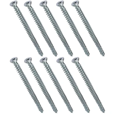 Image de AERZETIX C48386 Lot de 10 Vis d&#039;ancrage direct pour béton Ø7.5x112mm tête fraisée conique à empreint étoile T30 fixation directe sans cheville