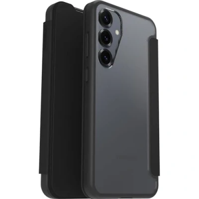 Image de Otterbox Coque React Series Folio pour Samsung Galaxy S25+, Antichoc, Anti Chute, avec Emplacement Carte, testé Selon Les Normes Militaires, Transparent/Noir