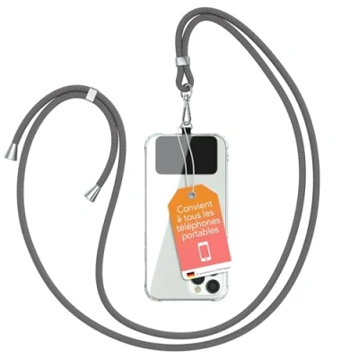 Image de EAZY CASE Chaîne Universelle pour téléphone Portable, adaptée à Tous Les Smartphones, Tour de Cou, Housse avec Cordon, Sangle cellulaire adapté Toutes Pochettes, Anthracite