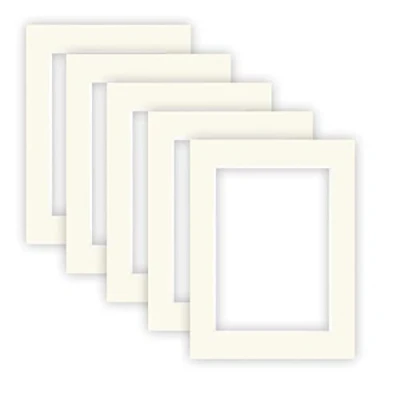 Image de nielsen Conservation Passepartout carton 2,2 mm set de 5 pièces format extérieur 30x40 cm pour d&#039;image 20,5 x 29,5 (DIN A4) blanc ivoire (blanc crème) surface lisse
