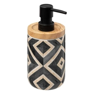 Image de 5five distributeur à savon noir et beige &quot;canvas&quot; 400ml