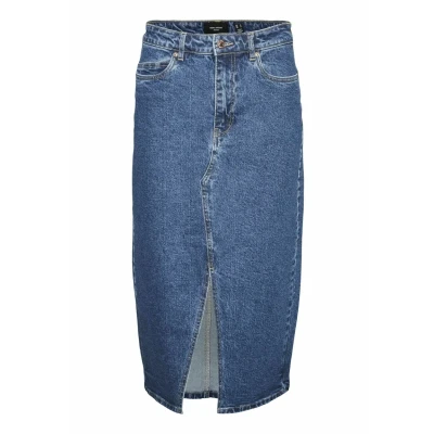 Image de Vero Moda VERI Jupe crayon, Femme, Taille: Small, Medium blue denim