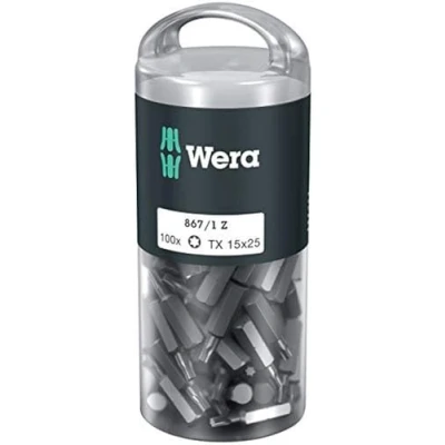 Image de Wera 05072447001 867/1 Embouts TORX® DIY 100, TX 15 x 25 mm, 100 pièces