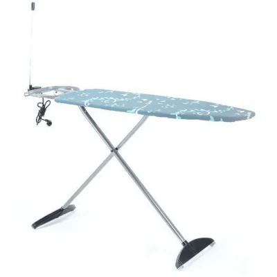 Image de Vileda Planche à repasser Total Reflect Plus Table avec technologie de réflexion la chaleur et vapeur, prise courant inclus Hauteur réglable, Gris/Vert, Taille unique