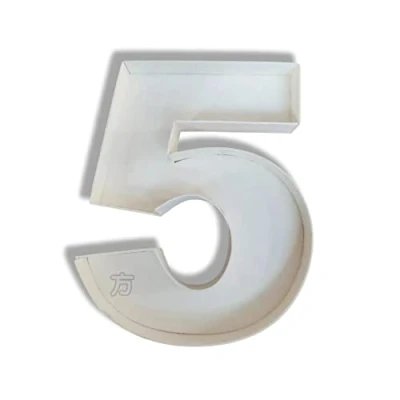 Image de FNB Chiffre 5 en bois fait à la main Remplissage creux Forme de 0 9