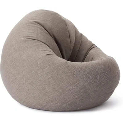 Image de Lumaland pouf Interior Line, canapé rond d&#039;intérieur, garnissage 320L, 90 x 50 cm, aspect et texture lin Lime
