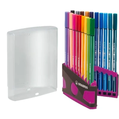 Image de Feutre à dessin STABILO Pen 68 ColorParade framboise x 20 feutres pointe moyenne Coloris assortis