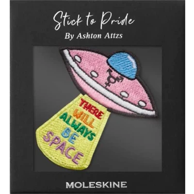 Image de Moleskine Autocollant pour Carnet ou Agenda, Personnalisé Pride Space, There Will Always Be Space Dessiné par l&#039;Artiste Ashton Attzs, Taille 5x5cm