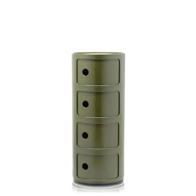Image de Kartell Componibili, Conteneur 4 éléments, Vert, Base ronde