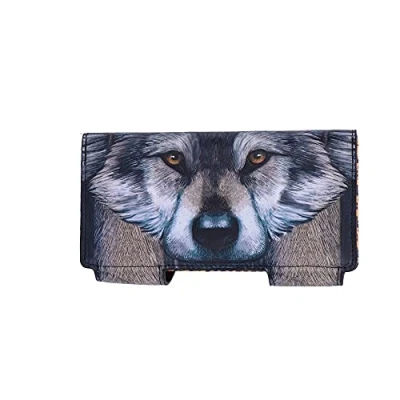 Image de Nemesis Now Lisa Parker Portefeuille en Cuir synthétique avec Motif Loup Gardien Relief 18,5 cm, Fermoir à Effet 3D, Plusieurs emplacements pour Cartes et pièces de Monnaie, spacieux élégant