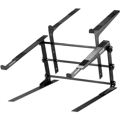 Image de Pyle Support Ordinateur Portable Double Support,PC Portable,Laptop Stand,Support Laptop Réglable en Hauteur,Support Ventilé Compatible avec Ordinateurs Portables/Tablette/Table de mixage DJ/Gaming