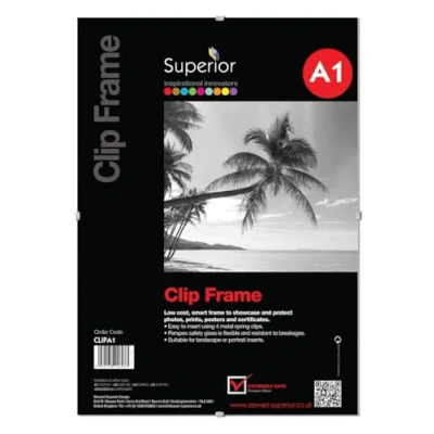 Image de Sseco Cadre pour Photos et Affiches, Format Paysage ou Portrait, Verre de sécurité en plexiglas, A1