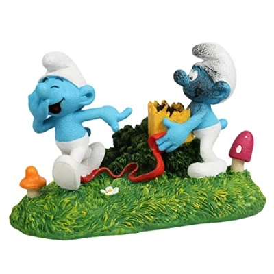 Image de Aqua Della, Figurine Les Schtroumpfs Farceur Action 14,8x9,6x9,5cm, Hautement détaillée et fabriquée en résine de Polyester, Non Toxique pH Neutre, pour Aquariums d&#039;eau Douce mer