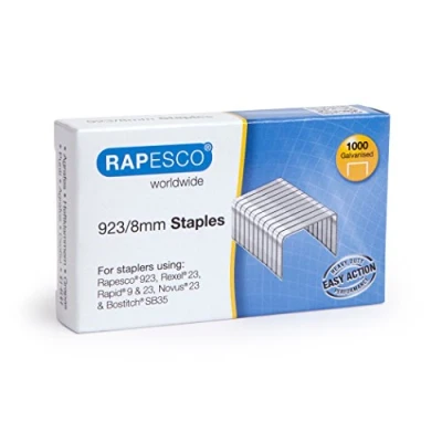 Image de Rapesco 1236 Agrafes Galvanisé 923/8 mm, Type 23, Lot de 1000