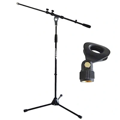 Image de Keepdrum MS106 Support pour microphone avec pied en métal et pince Noir