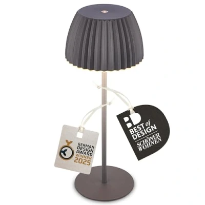 Image de Briloner Lampe à poser LED rechargeable Brilo unplugged Riffle, anthracite