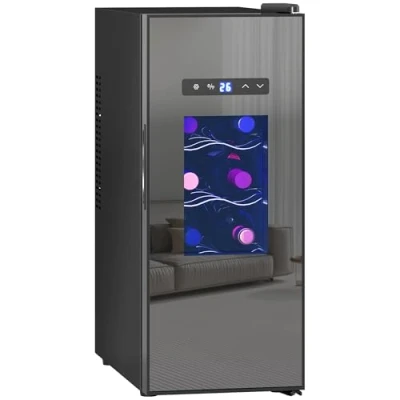 Image de Cave à vin HOMCOM 12 bouteille 30L thermoélectrique double et silencieux contrôle de la température 8 18C noir